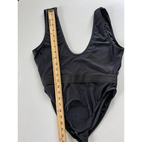 Pretty Little Thing Scoop Neck Body Suit Womens 10 Black High Leg - Picture 9 of 9